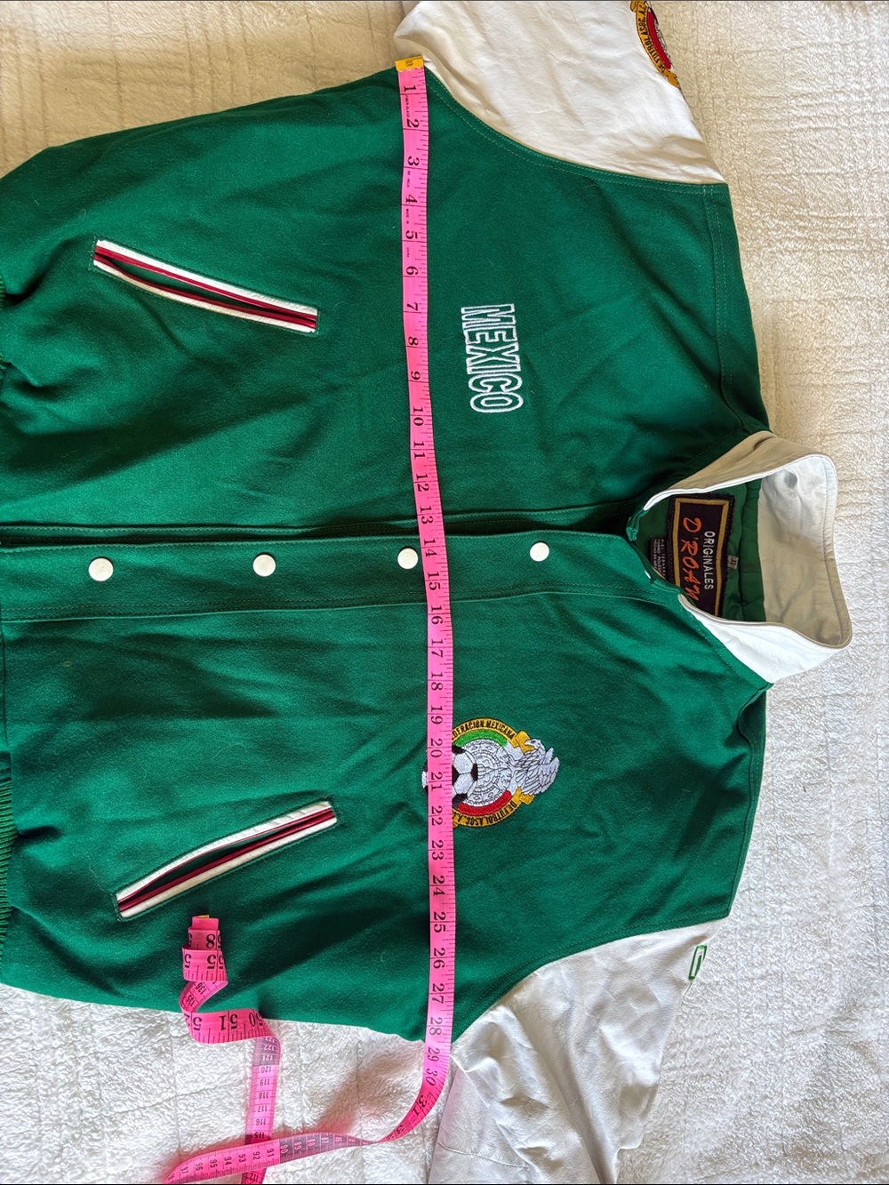 D’Roan Mexico Liga Nacional Vintage & Rare Leather/Wool Jacket XL - Picture 6 of 8